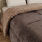 Coberdrom Queen 180 Gramas 2,20m x 2,40m Fleece C/ Sherpa Alaska - Avelã C/ Chocolate