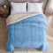 Coberdrom Queen 180 Gramas 2,20m x 2,40m Fleece C/ Sherpa Aspen - Azul Céu