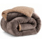 Coberdrom Queen 180 Gramas 2,20m x 2,40m Fleece C/ Sherpa Alaska - Avelã C/ Chocolate