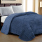 Coberdrom Queen 2,20m x 2,40m Fleece Canelado Dupla Face Canefleece - Azul Oceano