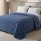 Coberdrom Queen 2,20m x 2,40m Fleece Canelado Dupla Face Canefleece - Azul Oceano