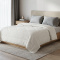 Coberdrom Queen 2,20m x 2,40m Fleece Canelado Dupla Face Canefleece - Off White