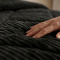 Coberdrom Queen 2,20m x 2,40m Fleece Canelado Dupla Face Canefleece - Preto