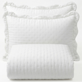 Cobre Leito Casal Padrão Percal 300 Fios Toque de Pluma Dupla Face Bold 03 Peças - Branco