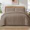 Kit Cobre Leito Casal Matelassê Plissado Percal 300 Fios Elegance 03 Peças - Chocolate