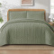 Kit Cobre Leito Casal Matelassê Plissado Percal 300 Fios Elegance 03 Peças - Verde Oliva