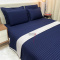 Cobre Leito Dual Percal 300 Fios Matelassê Costurado Dupla Face Queen 03 Peças - Azul Marinho
