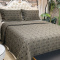 Cobre Leito Jacquard Dupla Face Queen 03 Peças - Preto C/ Dourado