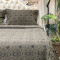 Cobre Leito Jacquard Dupla Face Queen 03 Peças - Preto C/ Dourado