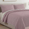 Cobre Leito King Percal 300 Fios Bicolor Dupla Face Premium Clássico 3 Peças - Malva