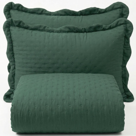 Cobre Leito King Percal 300 Fios Toque de Pluma Dupla Face Bold 03 Peças - Esmeralda