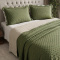 Cobre Leito King Percal 300 Fios Toque de Pluma Dupla Face Bold Bicolor 03 Peças - Musgo Bicolor