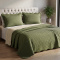 Cobre Leito King Percal 300 Fios Toque de Pluma Dupla Face Bold Bicolor 03 Peças - Musgo Bicolor