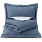 Cobre Leito King Percal Premium 300 Fios Dupla Face Essencial 03 Peças - Jeans Bicolor