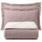 Cobre Leito Queen Percal 300 Fios Bicolor Dupla Face Premium Clássico 3 Peças - Malva