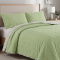 Cobre Leito Queen Percal 300 Fios Bicolor Dupla Face Premium Clássico 3 Peças - Pistache