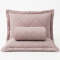 Cobre Leito Queen Percal 300 Fios Dupla Face Toque de Algodão Essencial 03 Peças - Malva Bicolor