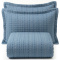 Cobre Leito Queen Percal 300 Fios Toque de Algodão Bordare 03 Peças - Azul