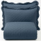 Cobre Leito Queen Percal 300 Fios Toque de Pluma Dupla Face Bold 03 Peças - Azul