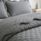 Cobre Leito Queen Percal 300 Fios Toque de Pluma Dupla Face Bold 03 Peças - Chumbo
