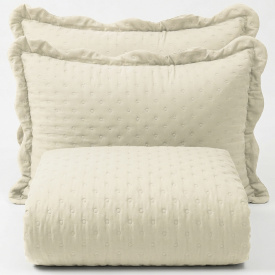 Cobre Leito Queen Percal 300 Fios Toque de Pluma Dupla Face Bold 03 Peças - Palha