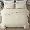 Cobre Leito Queen Percal 300 Fios Toque de Pluma Dupla Face Bold 03 Peças - Palha