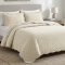 Cobre Leito Queen Percal 300 Fios Toque de Pluma Dupla Face Bold 03 Peças - Palha