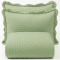 Cobre Leito Queen Percal 300 Fios Toque de Pluma Dupla Face Bold 03 Peças - Pistache