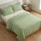 Cobre Leito Queen Percal 300 Fios Toque de Pluma Dupla Face Bold 03 Peças - Pistache