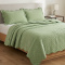 Cobre Leito Queen Percal 300 Fios Toque de Pluma Dupla Face Bold 03 Peças - Pistache