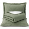 Cobre Leito Queen Percal Premium 300 Fios Dupla Face Essencial 03 Peças - Verde Oliva Bicolor