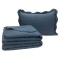Cobre Leito Solteiro Percal 300 Fios Toque de Pluma Dupla Face Bold 02 Peças - Azul