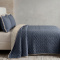 Colcha Queen Percal 300 Fios Matelassê Costurado Pompom 03 Peças - Jeans
