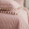 Colcha Queen Percal 300 Fios Matelassê Costurado Pompom 03 Peças - Rose