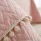 Colcha Queen Percal 300 Fios Matelassê Costurado Pompom 03 Peças - Rose