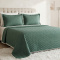 Colcha Queen Percal 300 Fios Matelassê Costurado Pompom 03 Peças - Esmeralda
