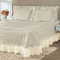 Colcha Queen Matelada C/ Renda e Babado Romantica 05 Peças - Palha