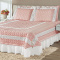 Colcha Queen Matelada C/ Renda e Babado Romantica 05 Peças - Rosê