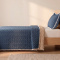 Colcha Solteiro Percal 300 Fios Matelassê Costurado Pompom 02 Peças - Jeans