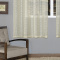 Cortina Charme Sala Quarto p/  Varão 2,00m x 1,70m Voil Xadrez - Palha