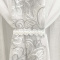 Cortina Diamante Cetim/Xale Gaze de Linho Bordado com Lurex 2,00m x 1,70m - Branco C/ Gaze Branco
