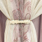 Cortina Diamante Cetim/Xale Voil Bordado com Lurex 3,00m x 2,50m - Rosê C/ Gaze Palha