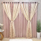 Cortina Diamante Cetim/Xale Voil Bordado com Lurex 3,00m x 2,50m - Rosê C/ Gaze Palha