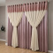 Cortina Nobreza p/ Varão - 2,00 larg. x 1,70 alt. Cetim Amassado e Gaze de Linho - Rose C/ Gaze Palha
