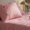 Jogo Cama Casal Percal 300 Fios C/ Bordado Floral Botanique 04 Peças - Pêssego