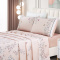Jogo Cama Casal Percal 300 Fios C/ Estampa Aplicada Floral Buquê 04 Peças - Ramo Malva