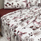 Jogo Cama Casal Percal 300 Fios Toque Macio Confort Print 04 Peças - Floral Terracota
