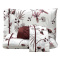 Jogo Cama Casal Percal 300 Fios Toque Macio Confort Print 04 Peças - Floral Terracota