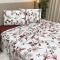 Jogo Cama Casal Percal 300 Fios Toque Macio Confort Print 04 Peças - Floral Terracota