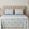 Jogo Cama Casal Percal 300 Fios Toque Macio Confort Print 04 Peças - Jasmin Azul